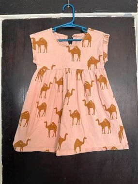 Tea Collection 3T Girls Pink Camel Print Summer Dress shortsleeve pink